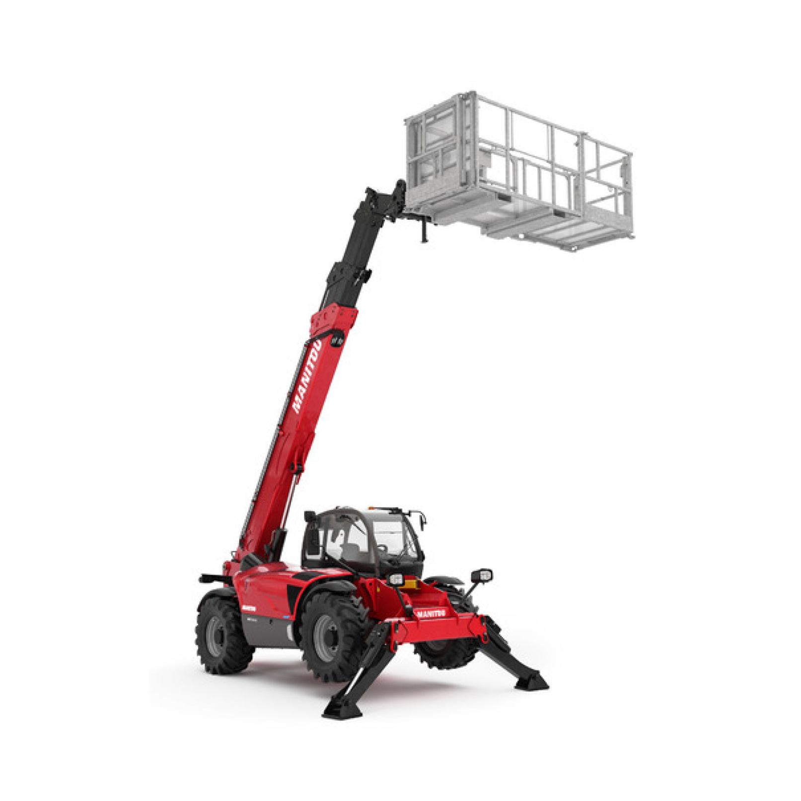 Manitou iş makinesi sepetli personel taşıma sırasında